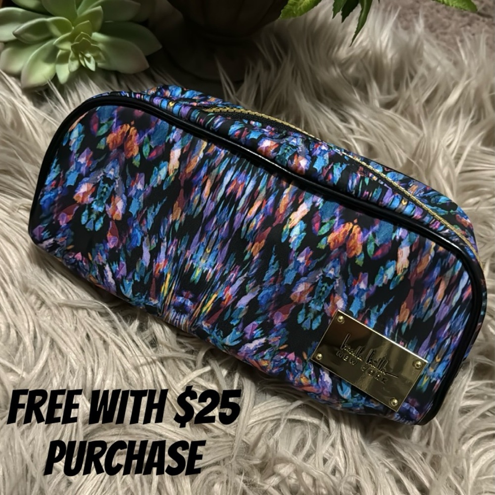 Free with $25 Purchase-Nicole Miller Cosmetic Makeup Bag-Water Color Print-GUG